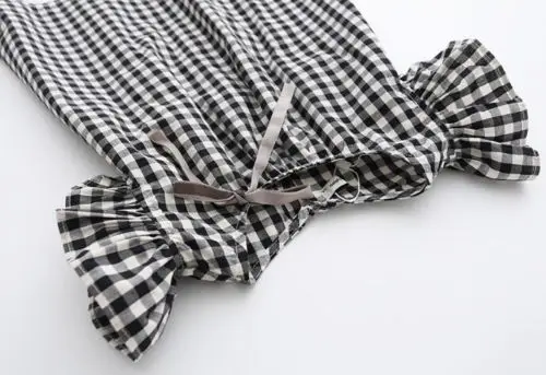 2017 милое летнее платье для маленьких девочек клетчатое ТРАПЕЦИЕВИДНОЕ ПЛАТЬЕ с