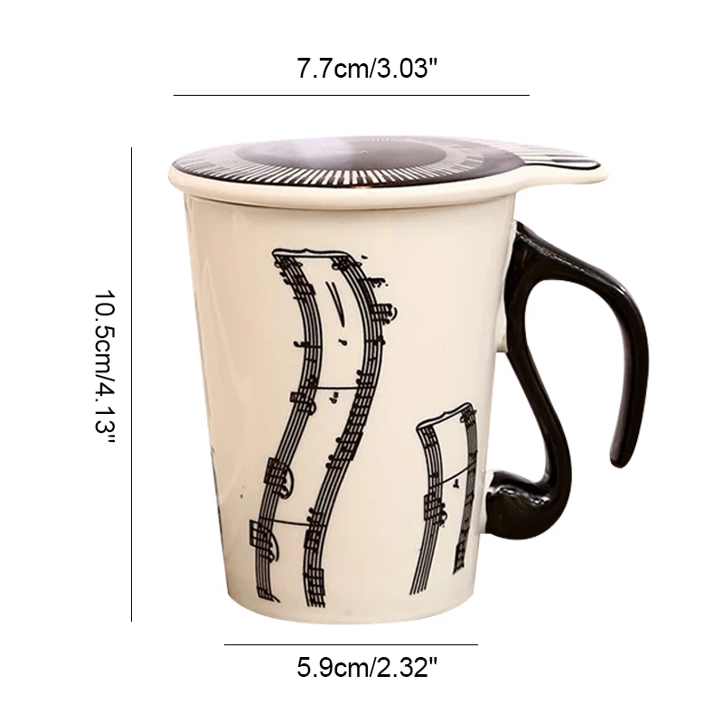 Креативная керамическая музыкальная чашка с принтом музыкальных знаков чашки