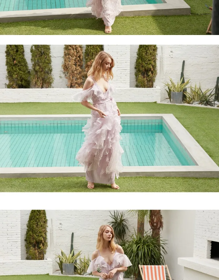 EASYSMALL, женское платье, модное, праздничное, высокого класса, Vestidos, вечерние, эксклюзивные, с лепестками, каскадные, уличная одежда, платья с высокой талией