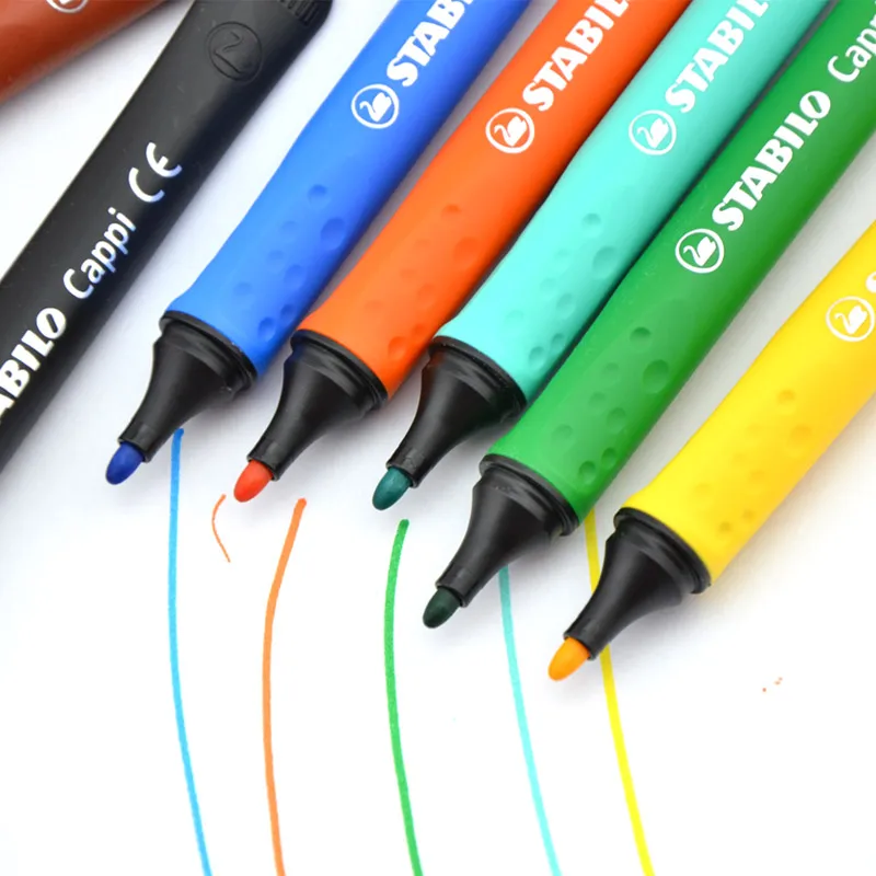 Stabilo Кепки pi 168 круги акварель ручка Fibre кончика пера с кольцо легко мыть Ink анти