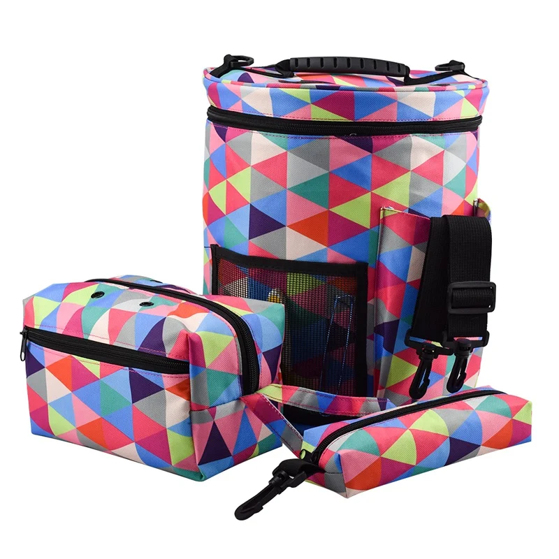 

3pcs/set Yarn Storage Bag Organizer Pencil Case With Divider For Crocheting Knitting Organization Portable Yarn Holder Tote