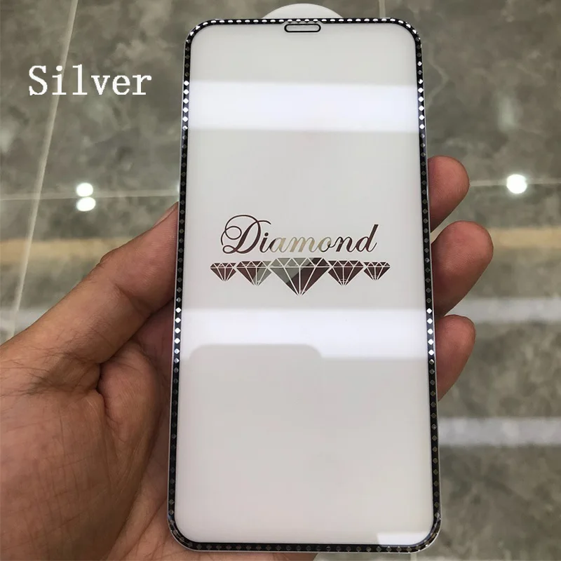 9H полное покрытие алмазный наконечник защитное закаленное стекло для iphone 6 7 6s 8 plus