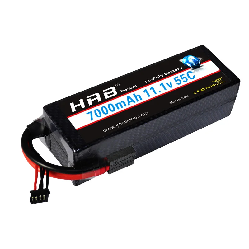 HRB Lipo 7,4 V 11,1 V 14,8 V 2S 3S 4S 2P Аккумулятор 7,4 V 7000mah 55C T DEAN XT60 MAX 110C Жесткий Чехол для RC 1/10 Scale Trx Stampede Car