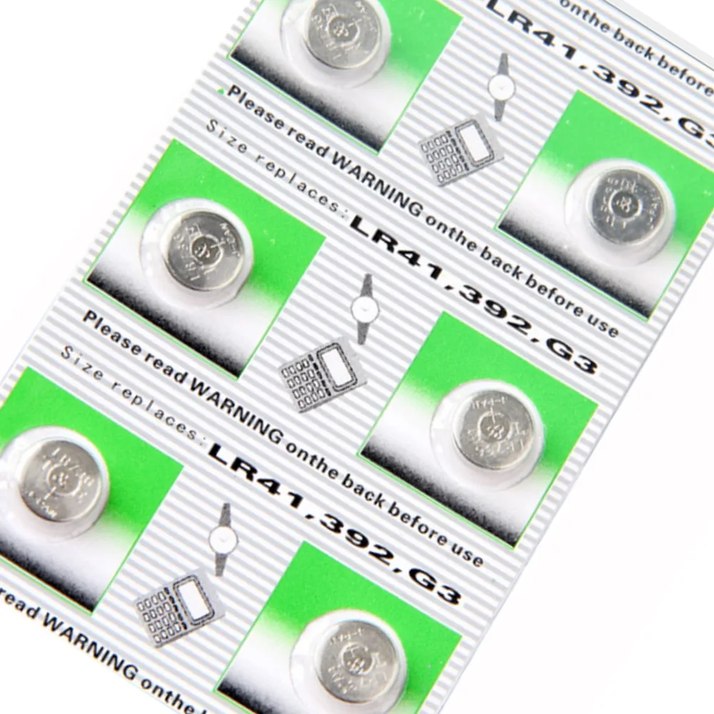 Кнопочные батарейки LR41 AG3 100 1 55 LR736 392 SR41SW 10 карт/384 шт.|Часовые батарейки| |