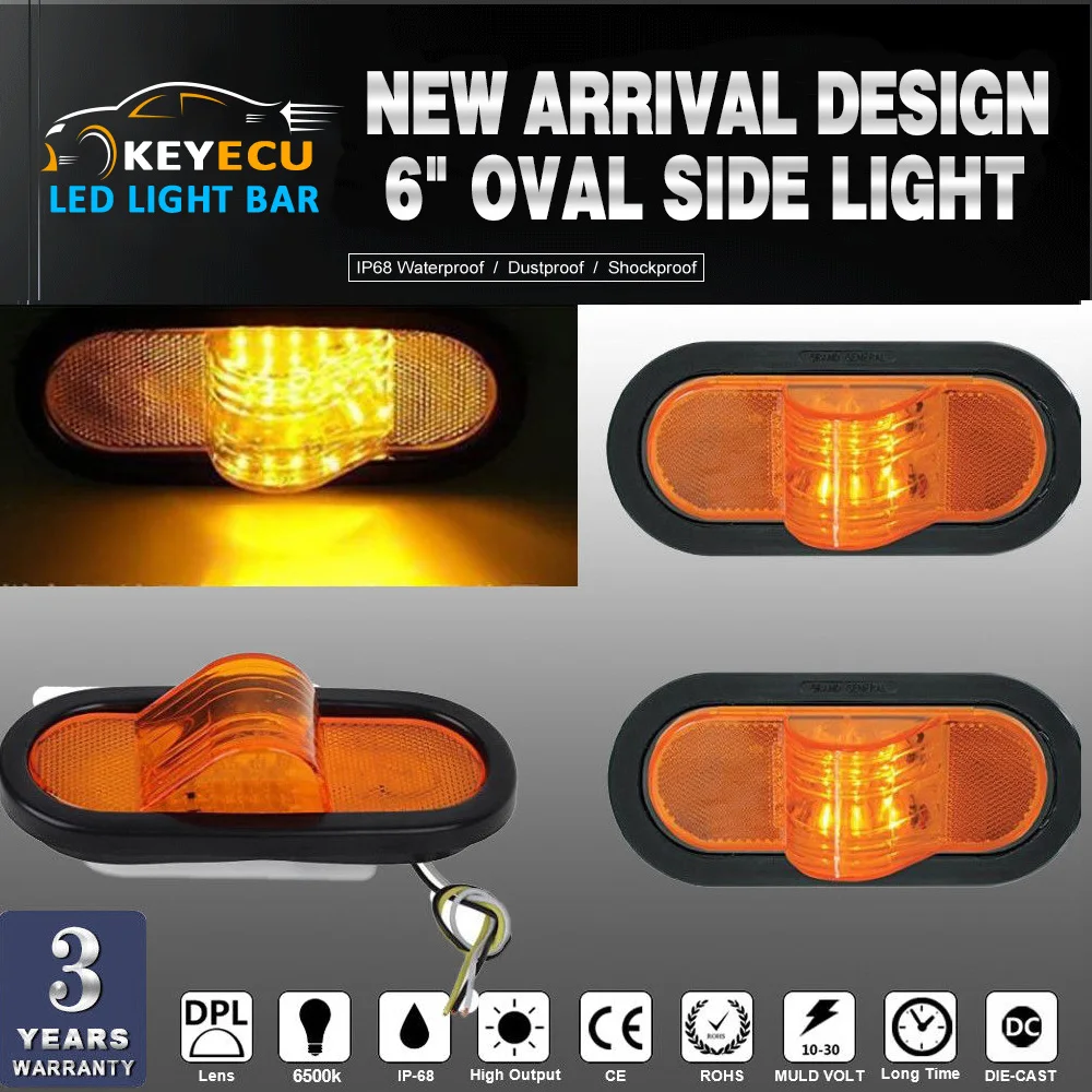 KEYECU 2 шт. Прямая замена 6 &quotОвальная сторона 15Led маркер/поворот/зазор свет