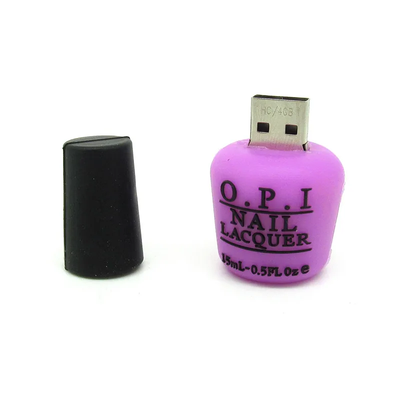 Красивая Женская мода usb флеш накопитель 64 ГБ 32 16 8 4 лак для ногтей модель карта