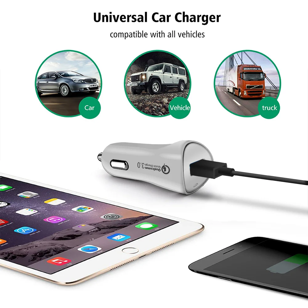 Автомобильное зарядное устройство FDGAO USB Quick Charge 3 0 для iPhone XS X Samsung Xiaomi Huawei Redmi QC