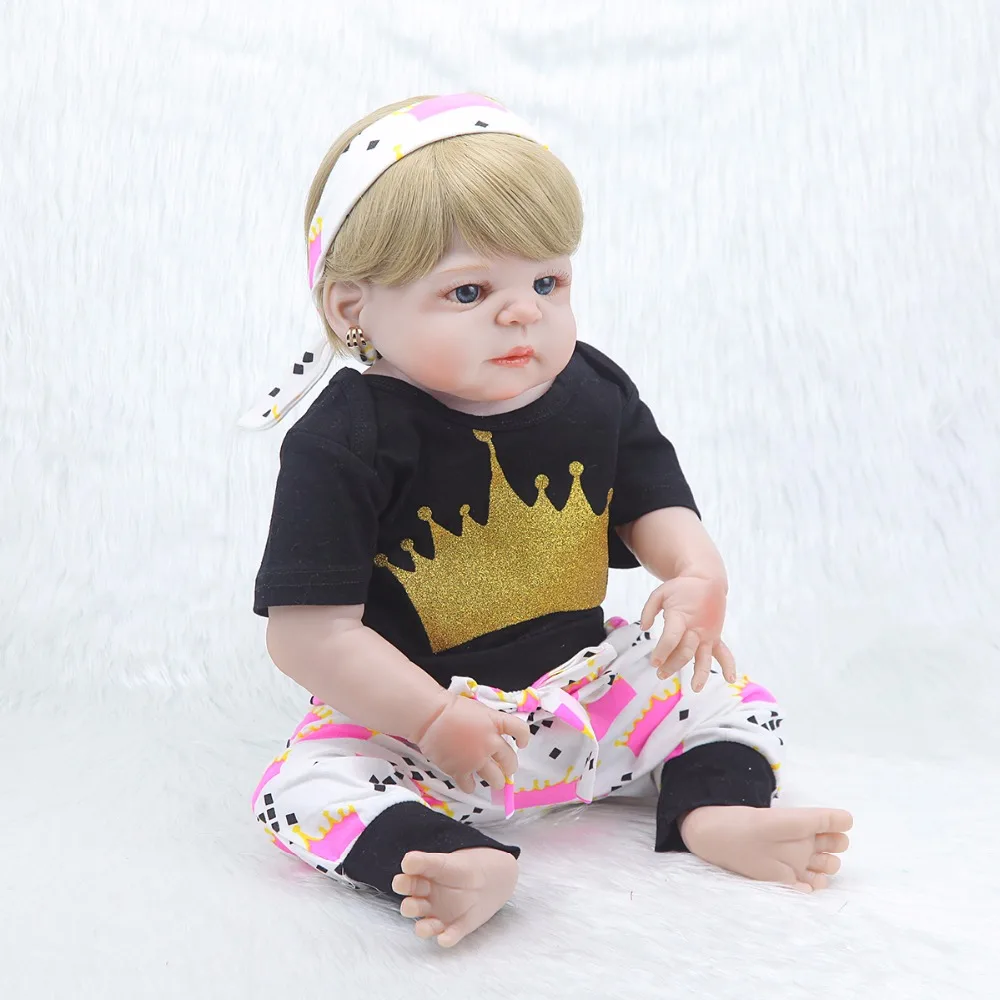 Полностью силиконовые куклы для новорожденных-игрушки девочек реалистичные 57 см