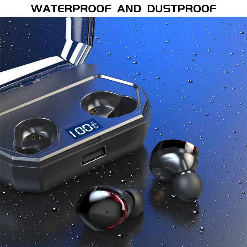 VTIN TWS Bluetooth Headset 5.0 Wireless Mini Power Digital Display Touch Control IPX6 Waterproof In-ear Earbud 3000mAh | Электроника