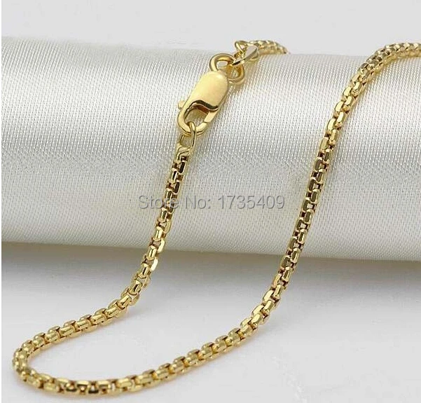 Ожерелье из желтого золота AU750/идеальная цепочка 3 9 г/17 7 дюйма L|gold necklace|necklace