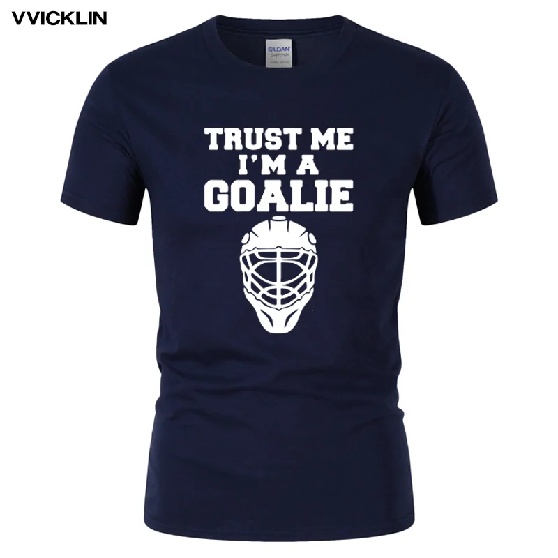 Мужская футболка с принтом Trust Me I'm A Goalies летняя Модная брендовая хлопковая