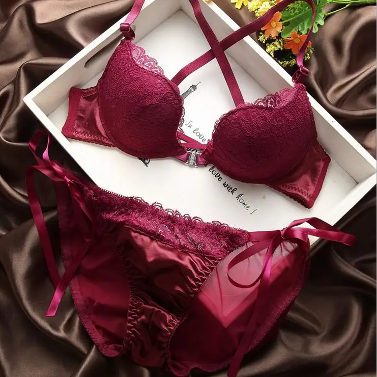 

CHICKEN TOE Sexy Lace Bra And Panty Set Ultra-Thin Transparent Underwear Women Set Plus Size Lingerie Set Push Up Intimates