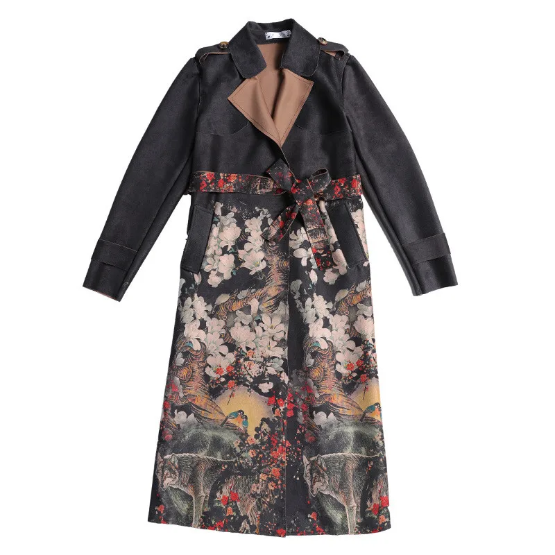Винтажное замшевое пальто для женщин Manteau Femme Hiver Весенняя длинная верхняя одежда