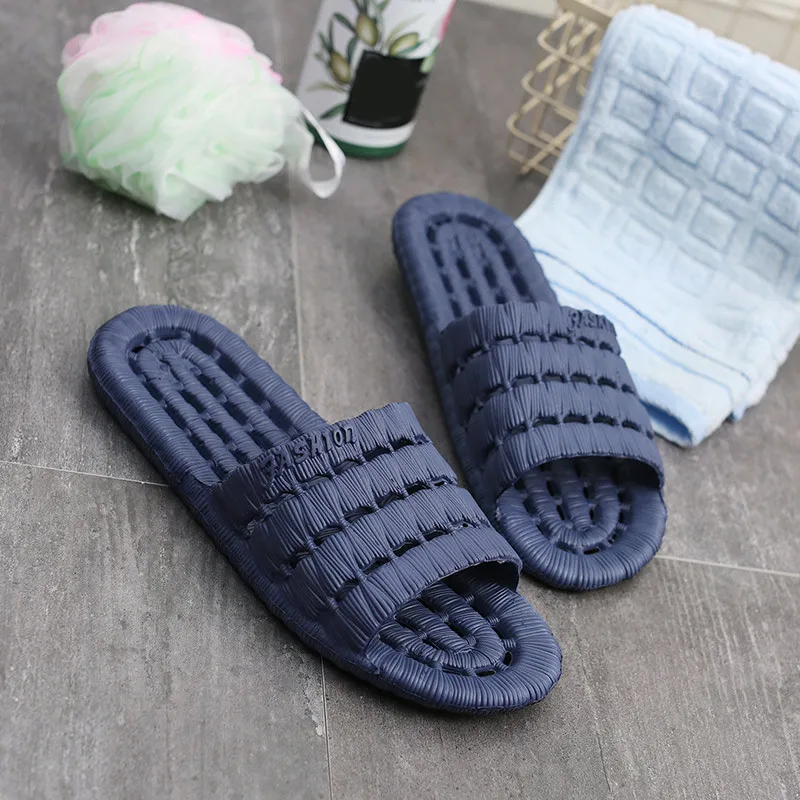 dark blue MCCKLE/женские шлепанцы; летние модные Вьетнамки; шлепанцы на плоской подошве; пара высокого качества; Мягкие резиновые шлепанцы для ванной; Прямая - Цвет: dark blue