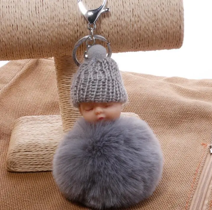 2018 Спящая детская кукла женский брелок с брелком в виде Помпона|pompon porte clef|porte cleffur