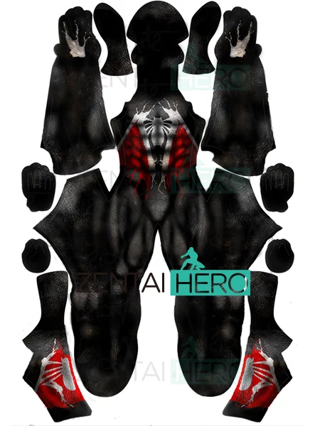 Бесплатная доставка 3D принт Spawn Symbiote Человек-паук Косплей Костюм Супергероя