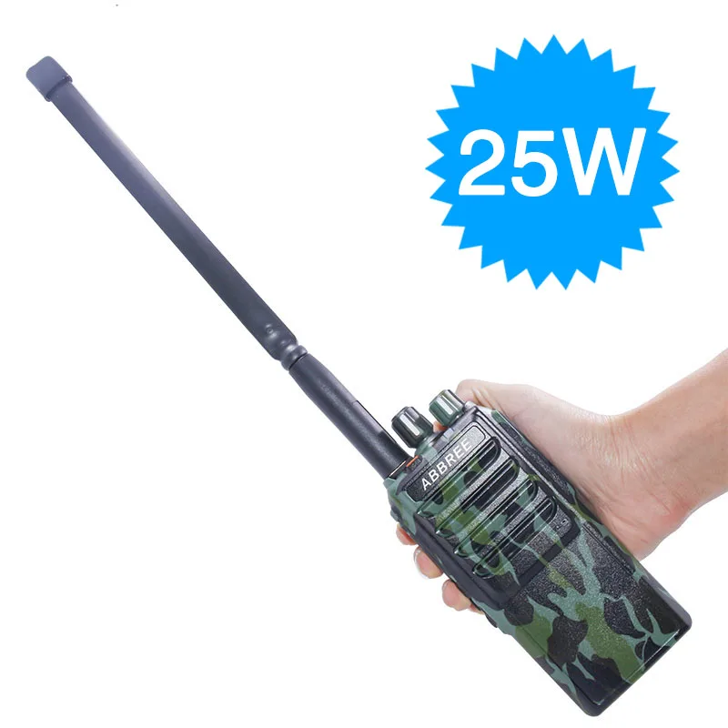Camouflage Antenna ABBREE AR-25W рация UHF 400-480 МГц выходная мощность 25 Вт 10 Вт 5 Вт 10 км Диапазон двухстороннее радио 4000 мАч батарея+ тактическая антенна - Цвет: Camouflage Antenna