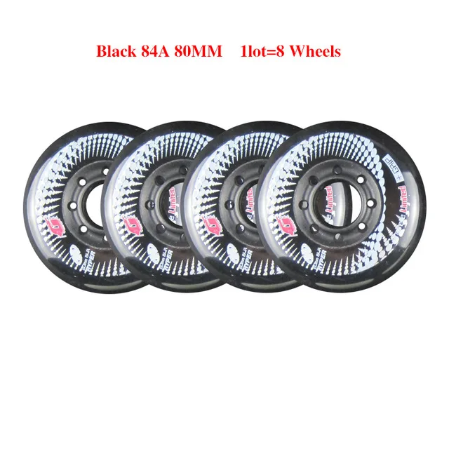 Black 80mm only Ролики 80 мм 84A для роликовых коньков Hyper+ G Slalom, роликовые слайды для детей, взрослых, Patins, костюм для обуви SEBA Powerslide LZ36 - Цвет: Black 80mm only