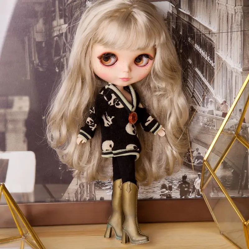T02 X545 Blyth кукла azone одежда 1/6 bjd куклы аксессуары для волос ручной работы череп