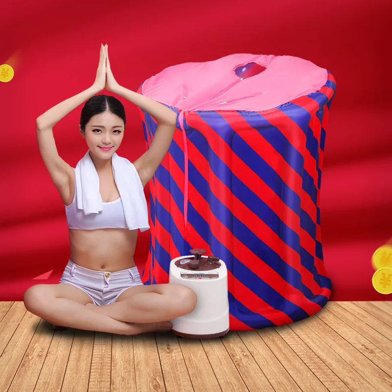 Size:90*110cm with Electric Pump Steam sauna Box Khan SteamRoom Household Remote Control Steel pot 220V | Дом и сад