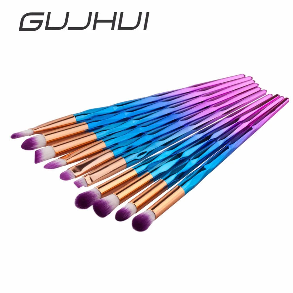 GUJHUI 10 ШТ. Красочные Плоским Подводка Для Глаз Тени для век Бровей Порошок Макияж