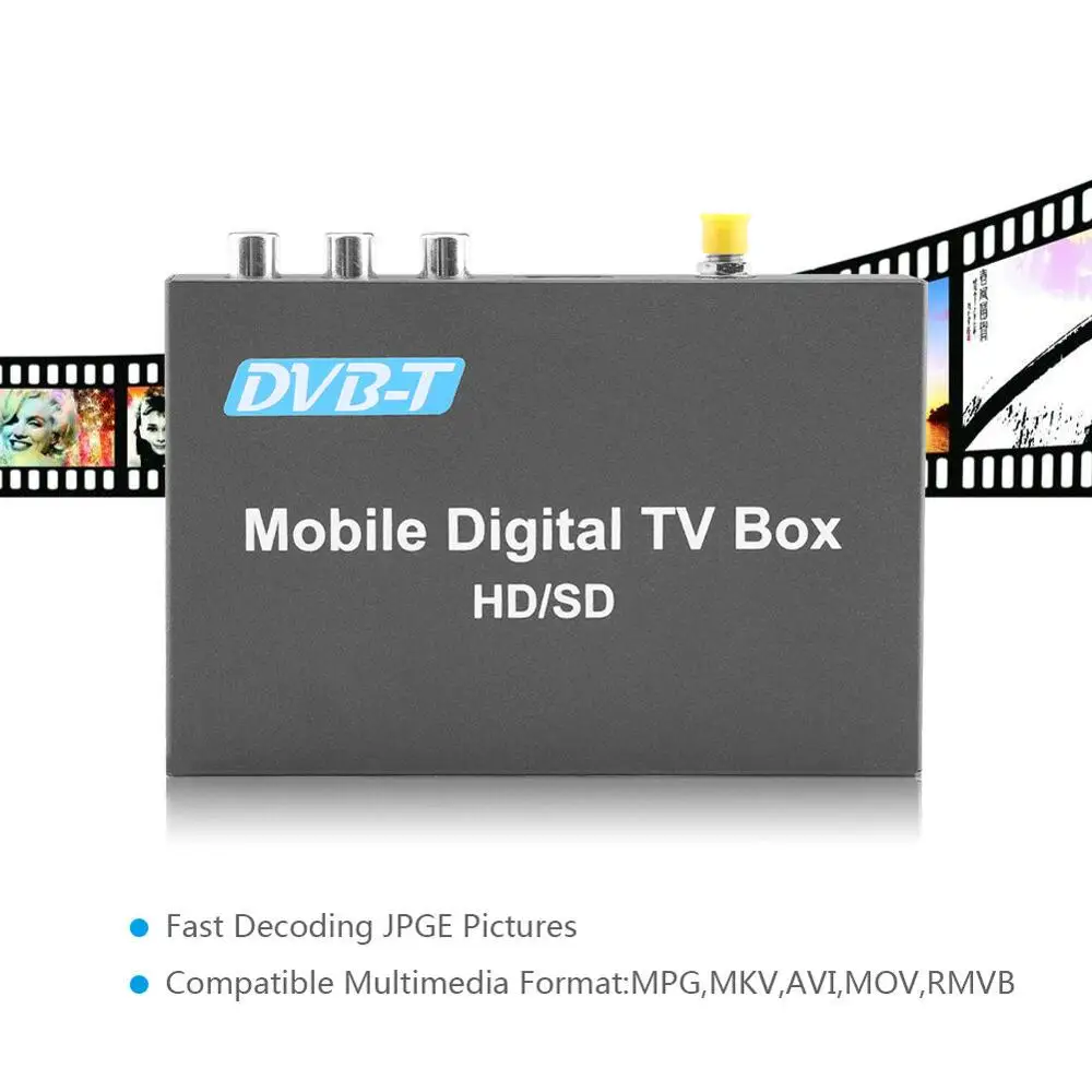 DVB-T HD/SD цифровая Автомобильная ТВ-приставка аналоговый тюнер приемник сигнала