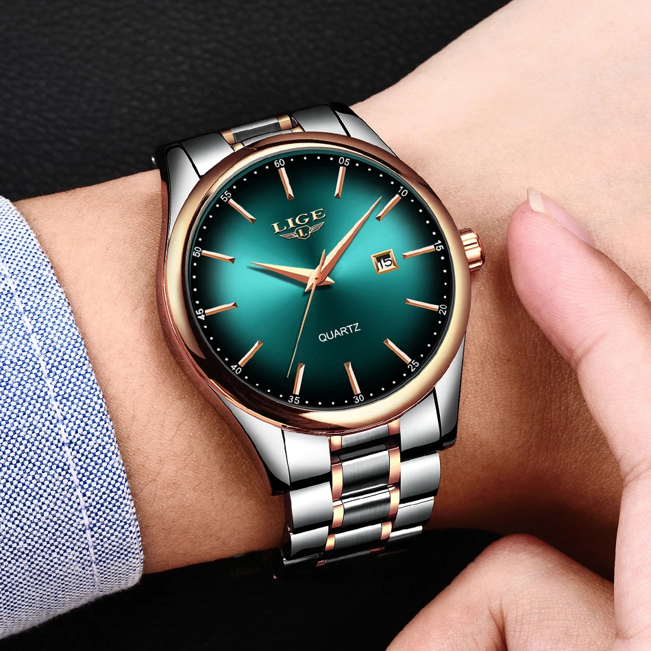 Relojes 2019 часы мужские LIGE модные спортивные кварцевые Топ бренд класса люкс Бизнес