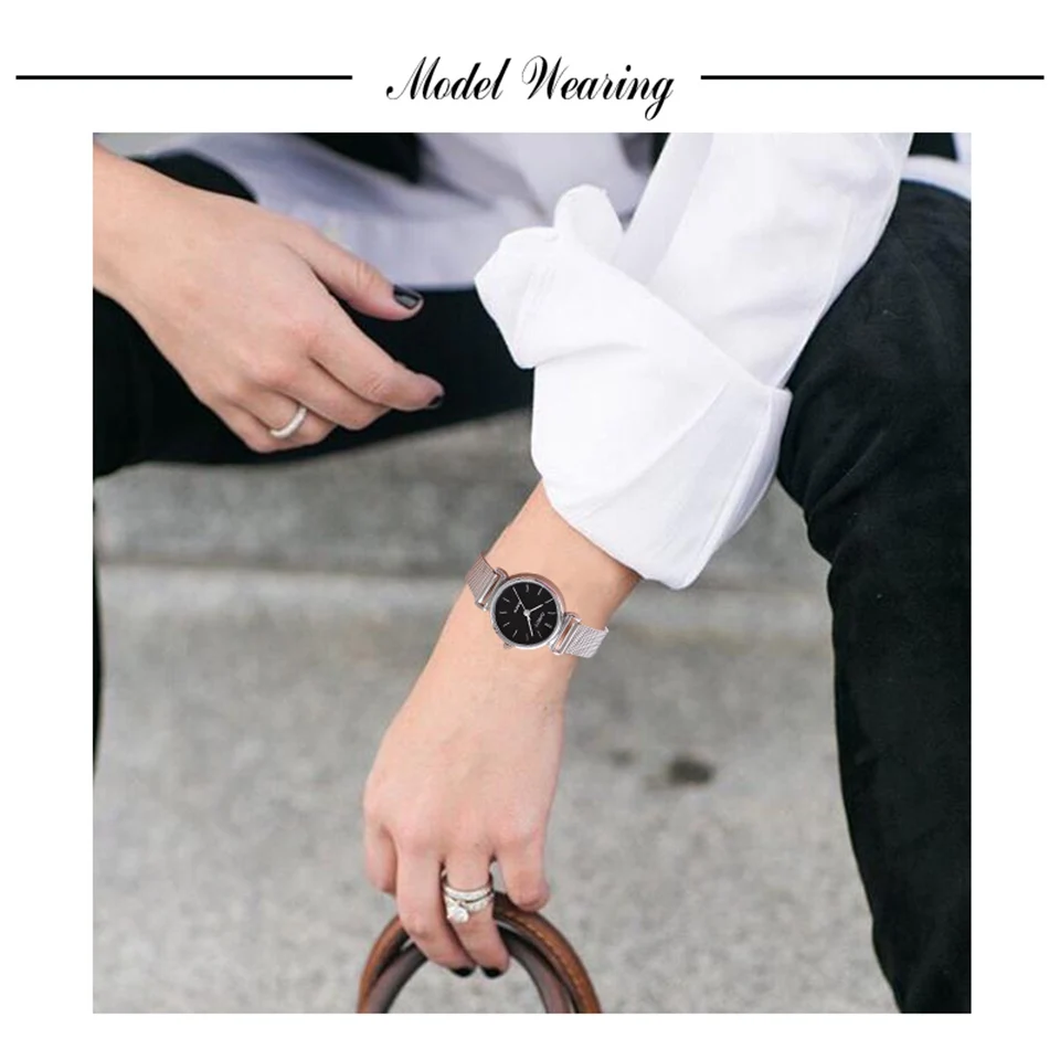 Женские часы Gaiety новая мода женские из нержавеющей стали серебро золото сетка