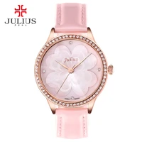 julius pink princess flower watch romantic gift whatch women jelly rhinestones brand watches lady girl retro watch clock ja 803