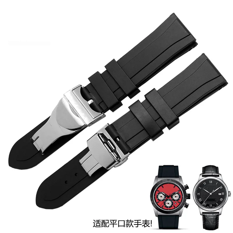 

UYONG 19mm 20mm Black Silicone Rubber Waterproof Watchbands Wristband For men t udor pelagos 25600TN Watch Bracelet Strap