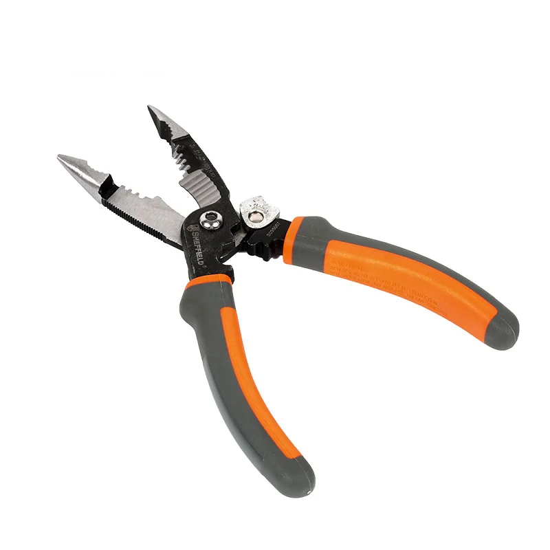 

Freeshipping SHEFFIELD 8 inches 5-in-1 Multifunctional electrician needle nose pliers ,Wire Stripper ,Cutter ,Crimping pliers