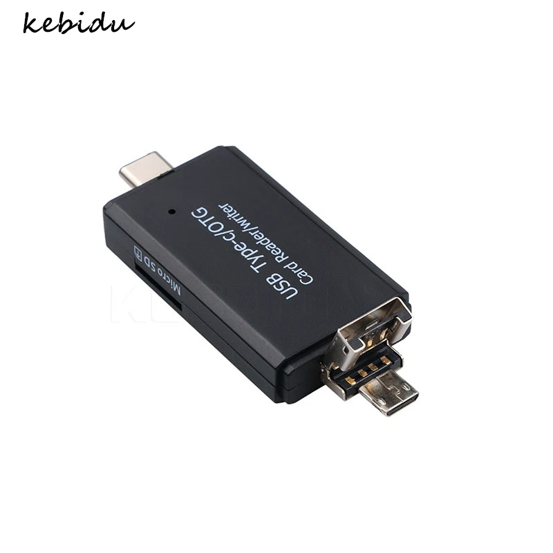 Kebidu USB 2 0 Micro 3 в 1 комбо слота TF SD Type C кардридер Универсальный OTG для смартфонов