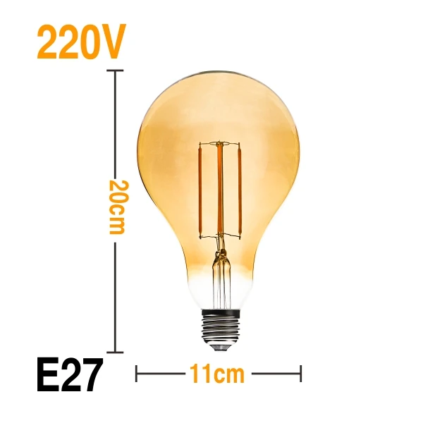 A110 Винтажная лампа Эдисона R110 A110 P140 G150 бутылка лампочка для люстры 220 В светодиодный светильник лампа накаливания лампада свет веревка держатель лампы - Цвет: A110