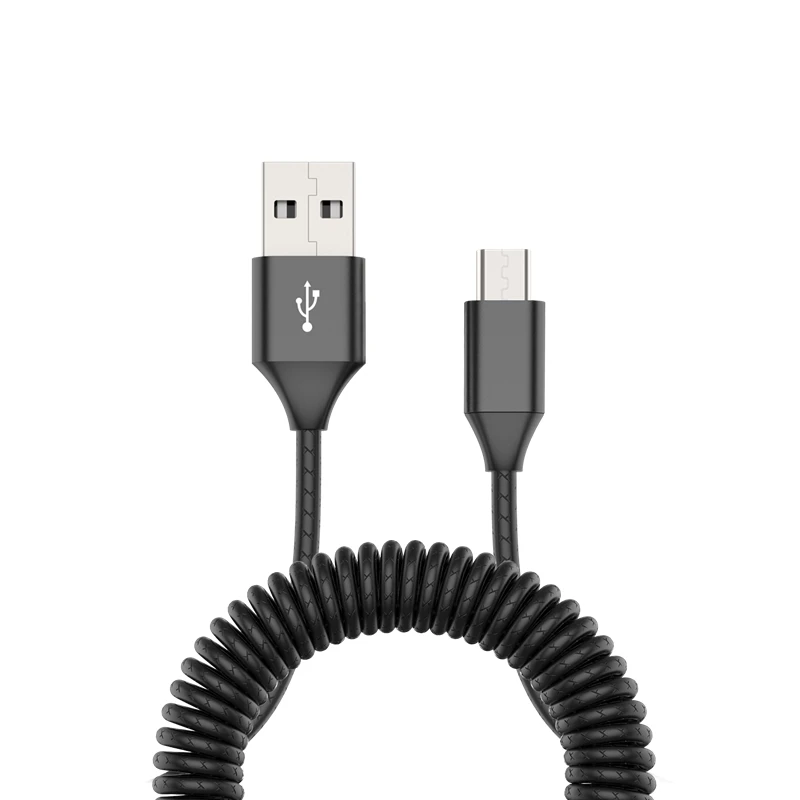 USB для Micro usb зарядный кабель для huawei Поддержка Max 3A 40 см спиральная передача данных Зарядка Micro USB