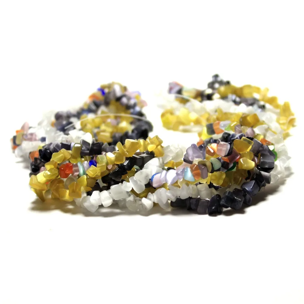 Оптовая продажа 4 типа нерегулярная 5-8 мм гравийная форма цветной кошачий глаз