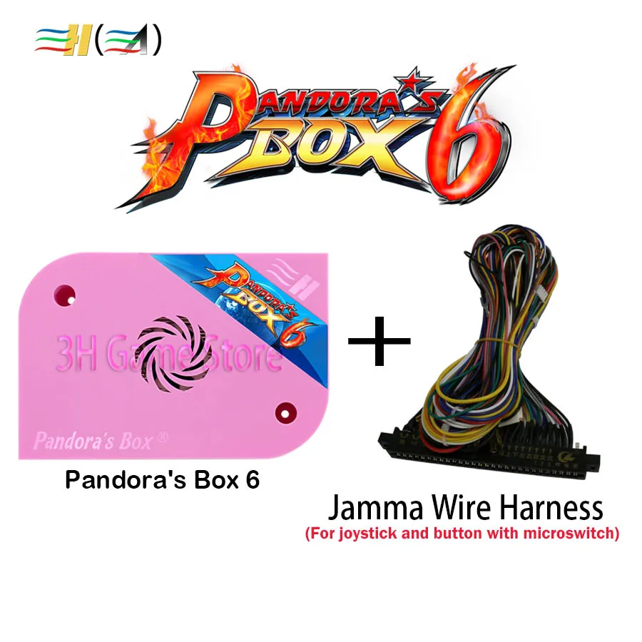 PDB with switch wire Pandora box 6 1300 в 1 jamma board CRT CGA VGA HDMI Аркадный Игровой Автомат с монетами аркадный шкаф поддержка fba mame ps1 3d игры tekken - Цвет: PDB with switch wire