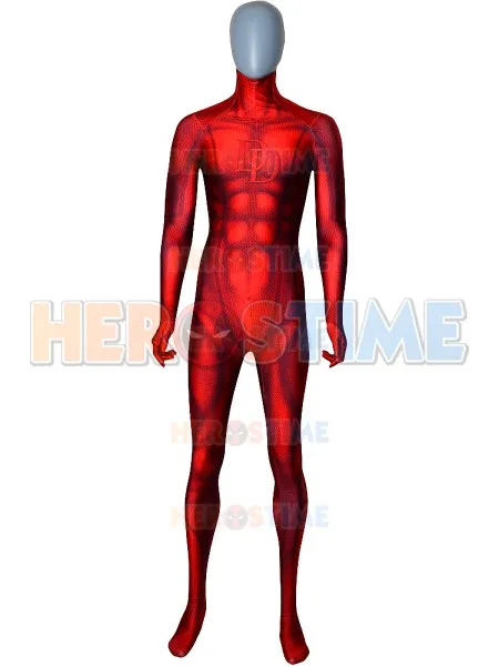 Высокое качество 3D принт Daredevil косплей костюм классический мышцы боди лайкра