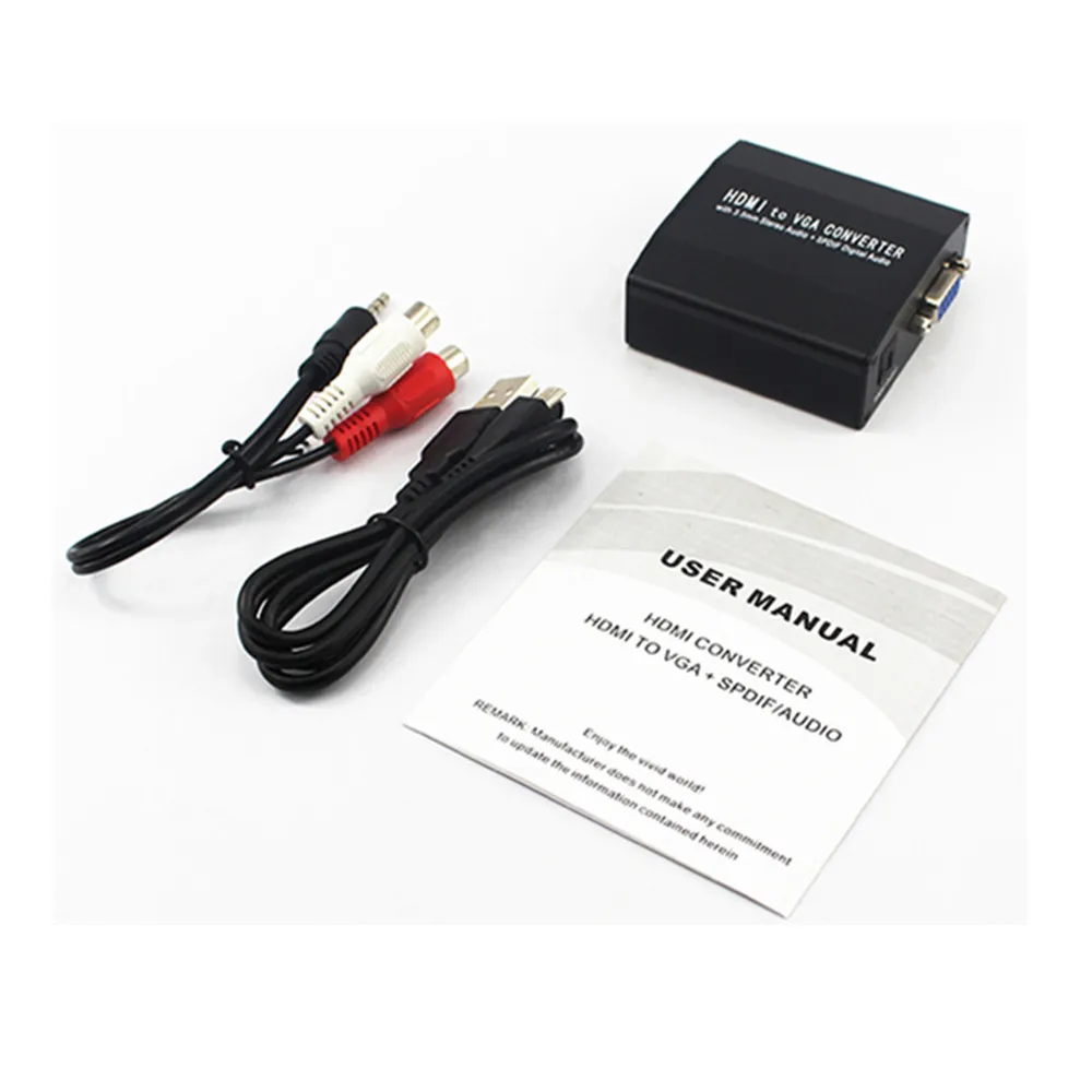 Преобразователь HDMI в VGA TV2PC адаптер HD1080p переключатель SPDIF/аудио гнездовой разъем