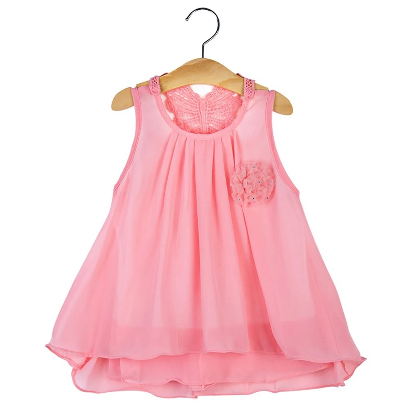 Летнее стильное платье для маленьких девочек детская одежда шифоновое