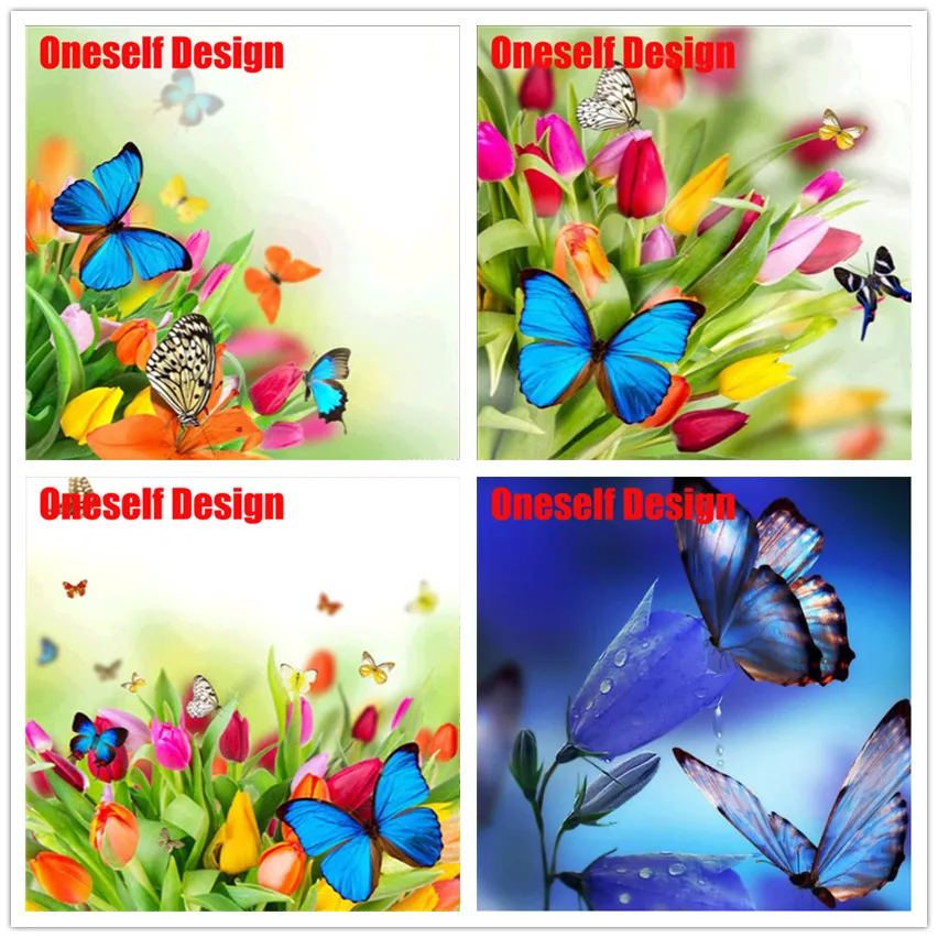 5D DIY Алмазная картина полные цветы и бабочки 3D вышивка полный набор бабочек Diy