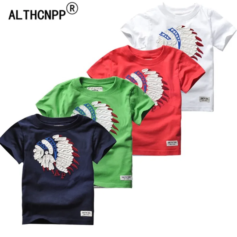 Футболка для маленьких мальчиков детская одежда летние детские топы с вышивкой