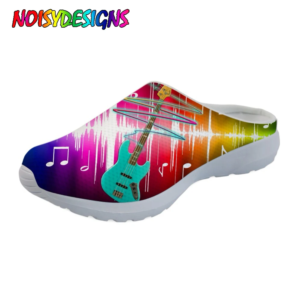 Бесшумные Стильные домашние сандалии с рисунком гитары для девочек-подростков