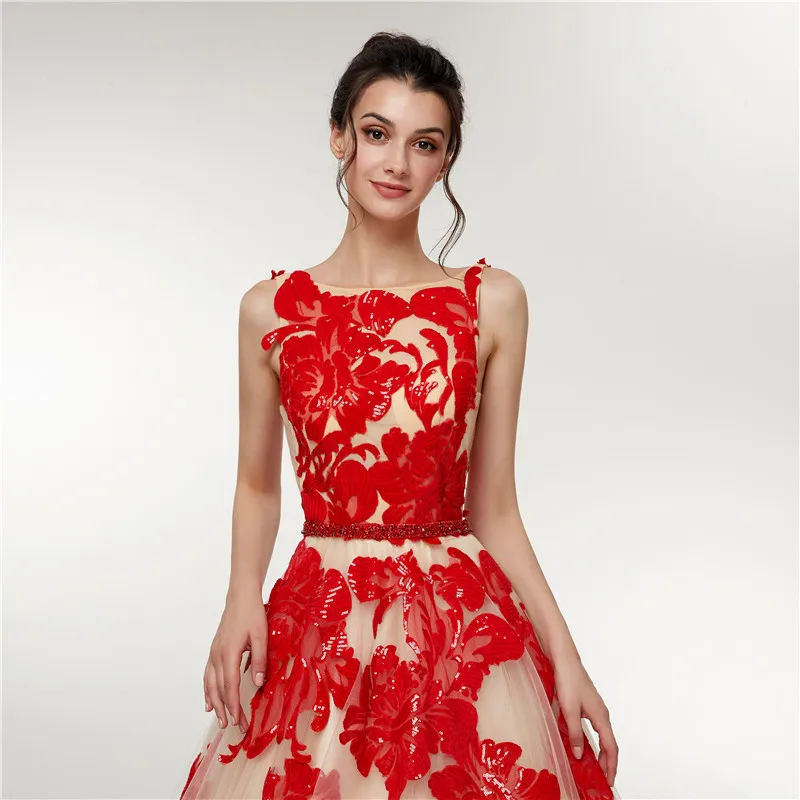 Luxury Champagne Long Prom Dress 2020 Red Sequined Glitter Backless Elegant Dubai Moroccan Formal Evening Gown Prom Dresses
