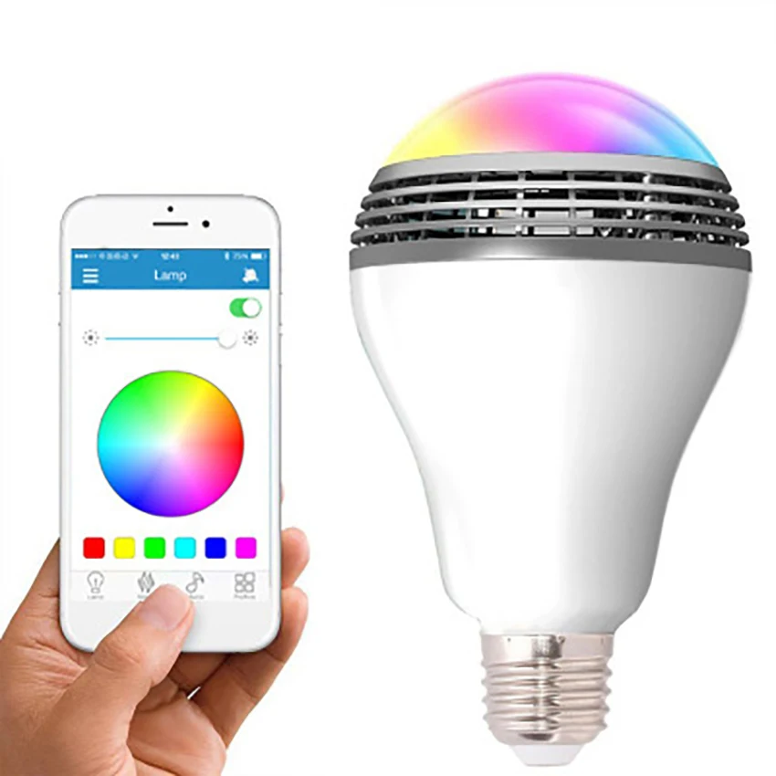 

E27 LED Bulbs Light 7W Wireless BT-compatible Speaker Music Playing Lamp RGB Dimmable Multicolor Lighting Phone APP Control