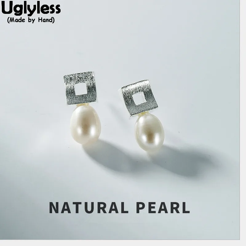 Uglyless Classic Square серьги с застежкой для женщин 100% настоящий твердый серебро 925 пробы