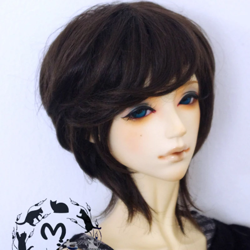 1 шт. 1/3 1/4 BJD кукла парик короткие темно-коричневый Искусственные парики для БЖД