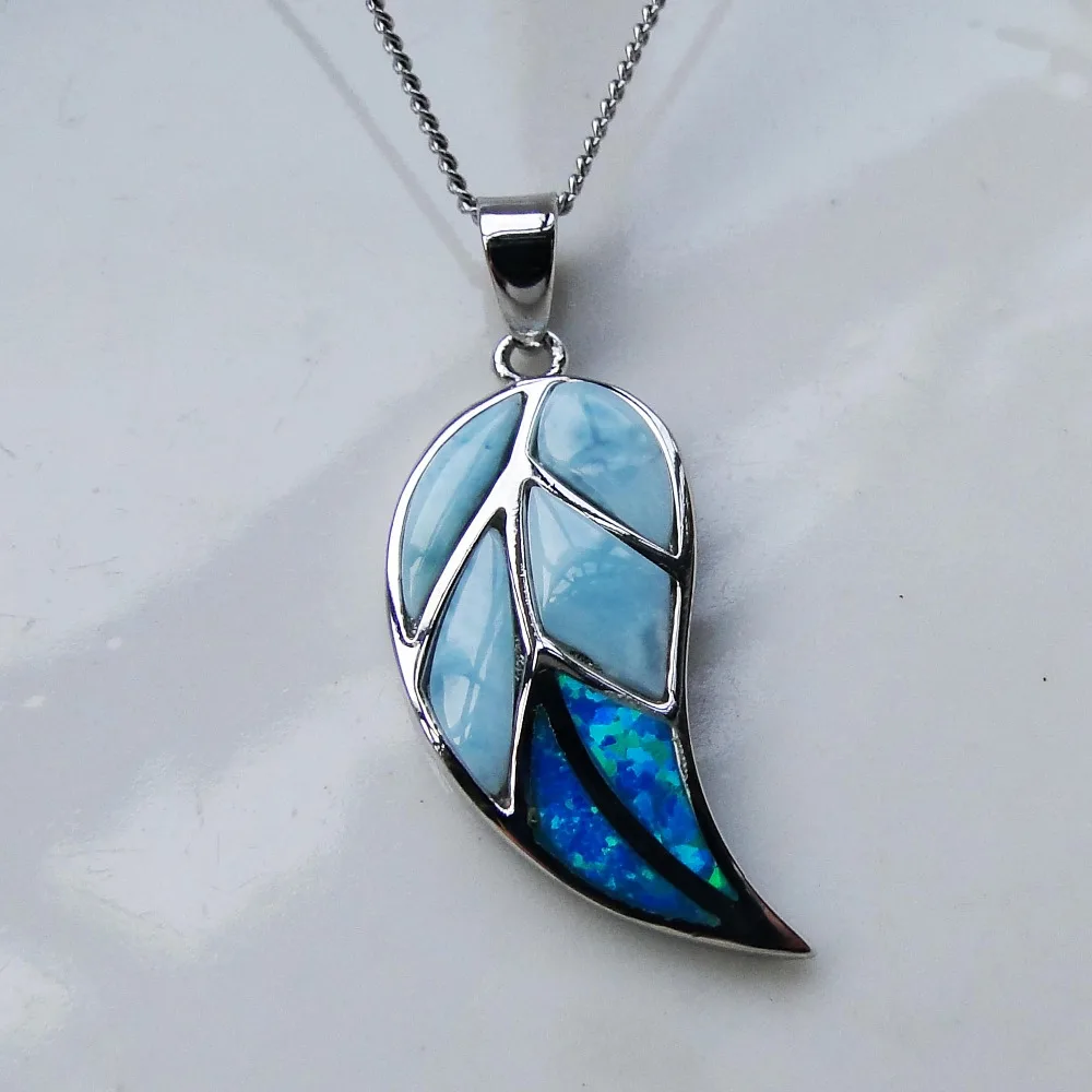 Подвеска Larimar женская из серебра 925 пробы подвеска s с изящными листьями опалом