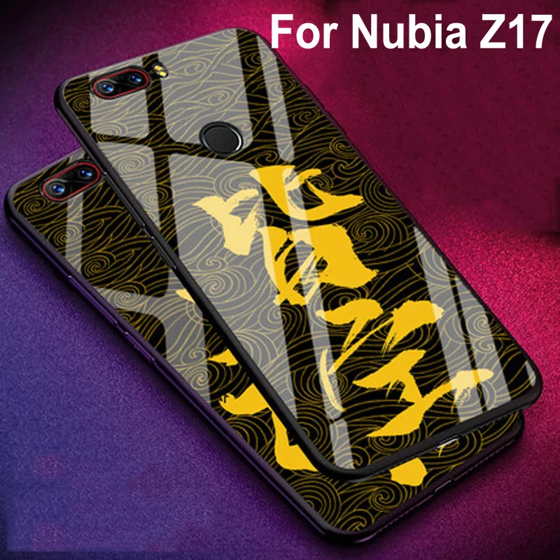Роскошный чехол из закаленного стекла для Nubia z17 NX563J Мягкая силиконовая рамка