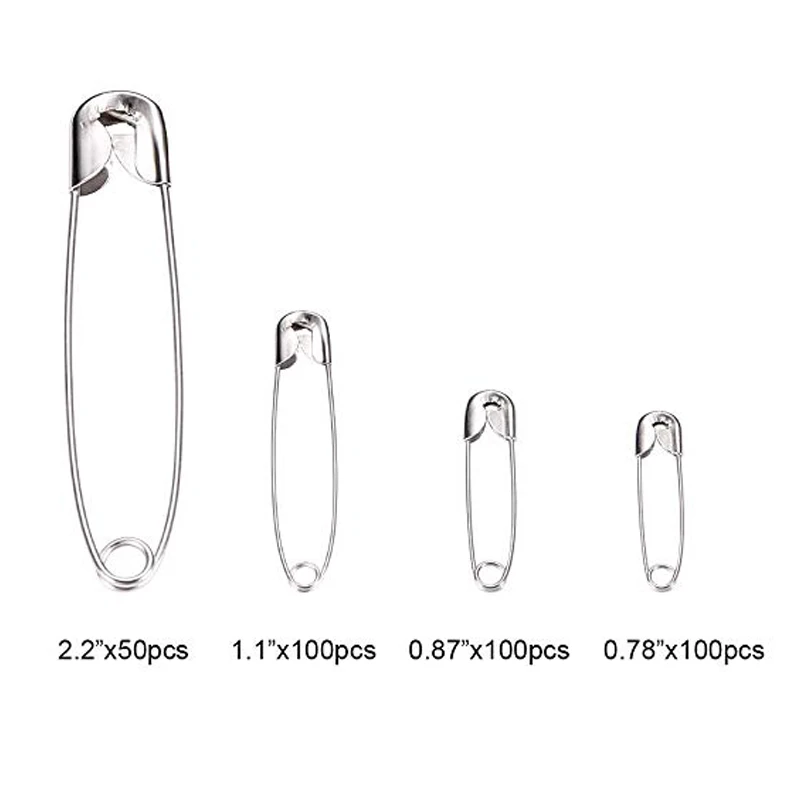 350PCS Premium Quality 4-Size Pack Of Safety Pins Best Sewing Accessories Kit For Baby Clothing Crafts & Arts | Дом и сад