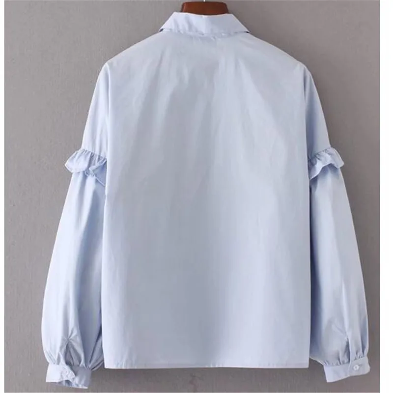 Вышивка блузка с цветочным рисунком рубашка женские топы оборками Британский